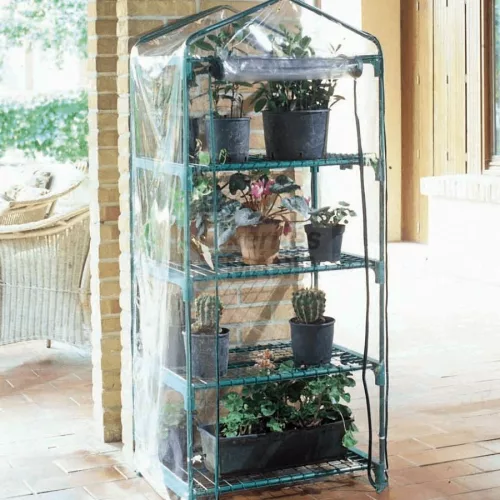 4 polcos fóliaház, üvegház erkélyre, teraszra/kifutott