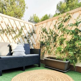   Fa virágfuttató apácarács, 18 x 6 mm natúr fenyő 0,5 x 1,5 m