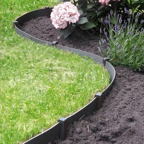 Hajlítható műanyag ágyásszegély 10 m Etik Bordura szürke