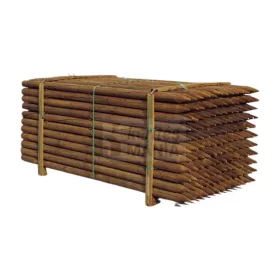   Fa oszlop, hegyezett, impregnált kerítésoszlop, fa cölöp D6 x 250 cm