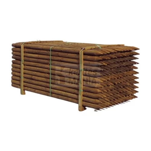 Fa oszlop, hegyezett, impregnált kerítésoszlop, fa cölöp D6 x 250 cm