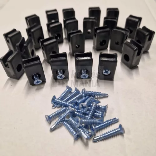 Drótrögzítő, huzalvezető csavarral, fekete 24 db 