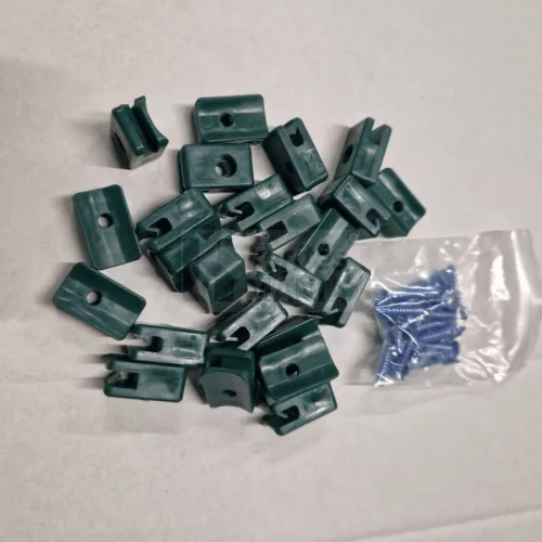 Drótrögzítő, huzalvezető csavarral, zöld 24 db 