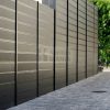 zajvédő kerítés panel kapuval kombinálva grafitszürke kivitelben