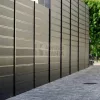 zajvédő kerítés panel kapuval kombinálva grafitszürke kivitelben