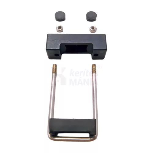 Rozsdamentes bilincs, kengyel táblás kerítés rögzítéséhez 60x40 fekete