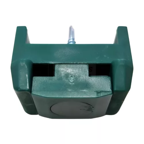 Műanyag táblarögzítő, kerítés táblák oszlopok előtti rögzítéséhez zöld